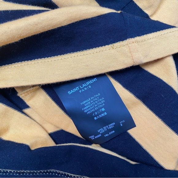 Saint Laurent Paris Striped Pocket Tee Mens Small - Picture 14 of 14
